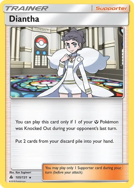 Diantha, Pokémon card FLI 105 — Forbidden Light set