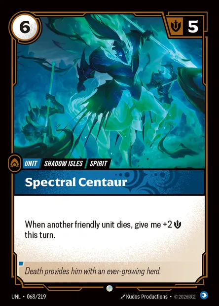 Spectral Centaur, carte Riftbound UNL 068 — extension Unleashed