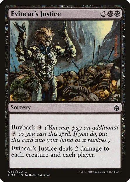 Evincar's Justice, Magic card CMA 58 — Commander Anthology set