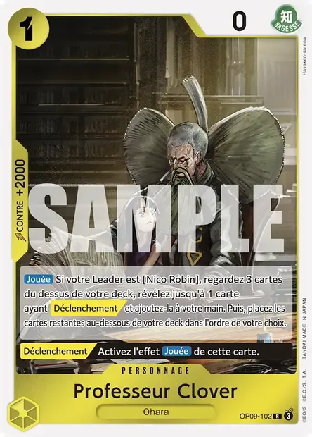 Professeur Clover, carte One Piece OP09-102 — extension LES NOUVEAUX EMPEREURS