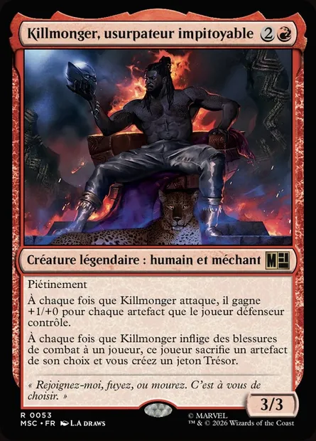 Killmonger, usurpateur impitoyable, carte Magic MSC 53 — extension Marvel Super Heroes Commander
