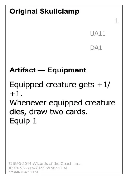 Original Skullclamp, carte Magic UNK UA11 — extension Unknown Event