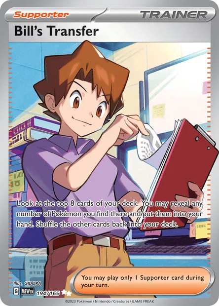 Bill's Transfer, Pokémon card MEW 194 — 151 set