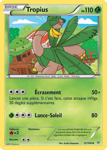 Tropius, carte Pokémon ROS 12 — extension Ciel Rugissant
