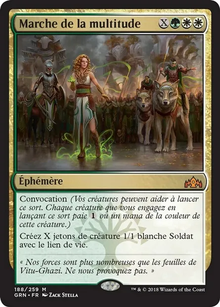 Marche de la multitude, carte Magic GRN 188 — extension Les Guildes de Ravnica