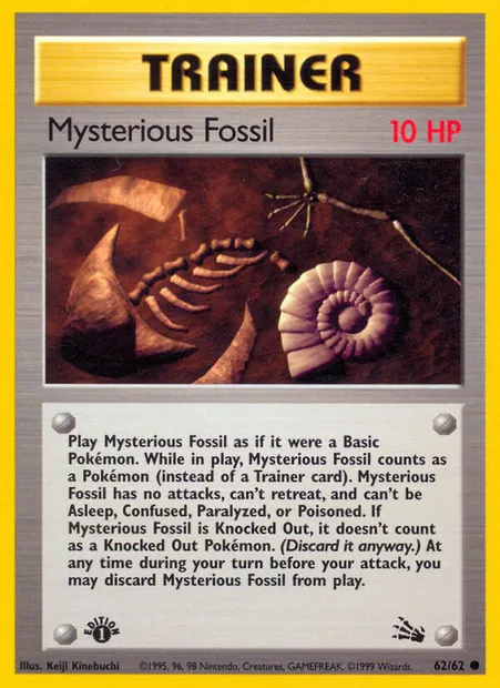 Mysterious Fossil, Pokémon card FO 62 — Fossil set