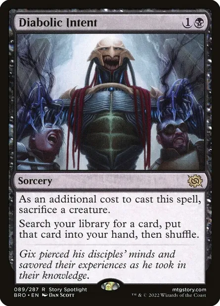 Diabolic Intent, Magic card BRO 89 — The Brothers' War set