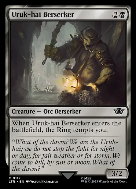 Uruk-hai Berserker, Magic card LTR 112 — The Lord of the Rings: Tales of Middle-earth set