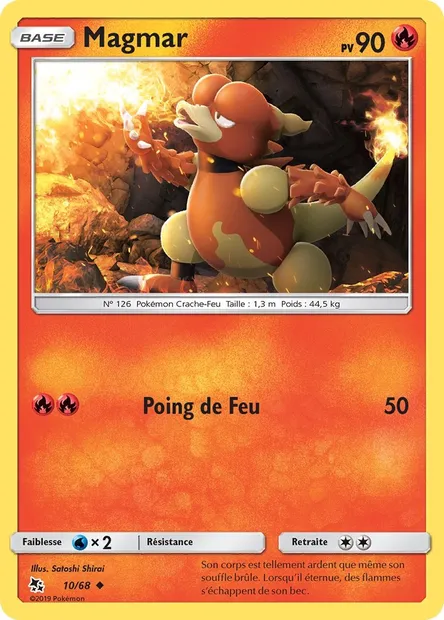 Magmar, carte Pokémon HIF 10 — extension Destinées Occultes