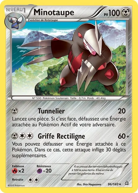 Minotaupe, carte Pokémon PRC 96 — extension Primo-Choc