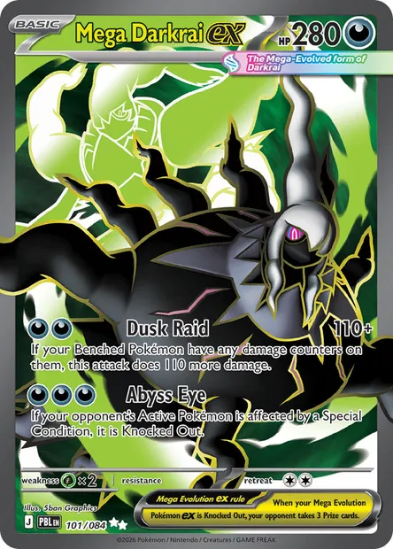 Mega Darkrai ex, Pokémon card PBL 101 — Pitch Black set