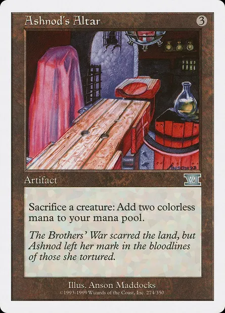 Ashnod's Altar, Magic card 6ED 274 — Classic Sixth Edition set