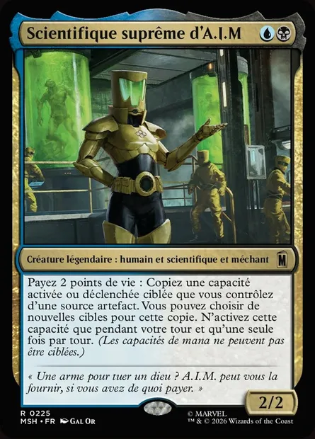 Scientifique suprême d'A.I.M, carte Magic MSH 225 — extension Marvel Super Heroes