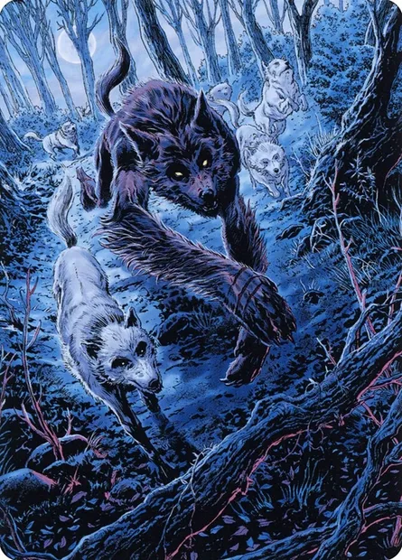 Untamed Pup // Untamed Pup, Magic card AMID 77 — Midnight Hunt Art Series set