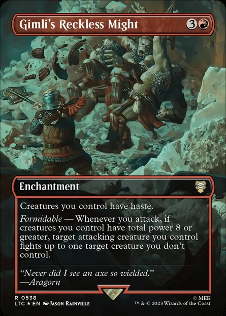Gimli's Reckless Might, Magic card LTC 538 — Tales of Middle-earth Commander set