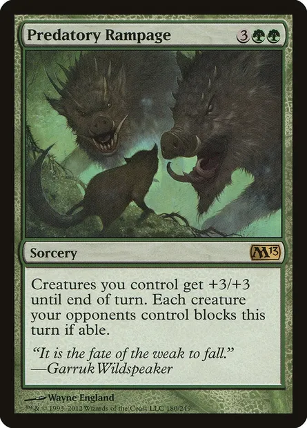 Predatory Rampage, Magic card M13 180 — Magic 2013 set