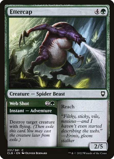 Ettercap // Web Shot, Magic card CLB 231 — Commander Legends: Battle for Baldur's Gate set