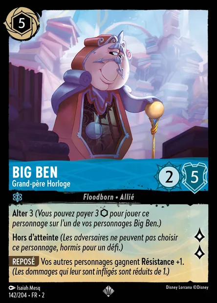Big Ben - Grand-père Horloge, carte Disney Lorcana CH2-142 — extension L'Ascension des Floodborn