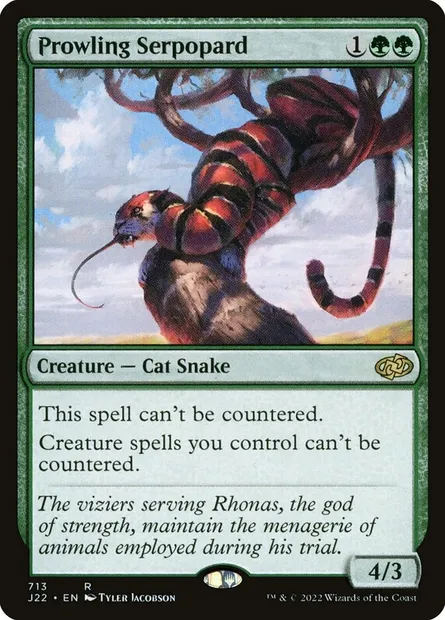 Prowling Serpopard, Magic card J22 713 — Jumpstart 2022 set