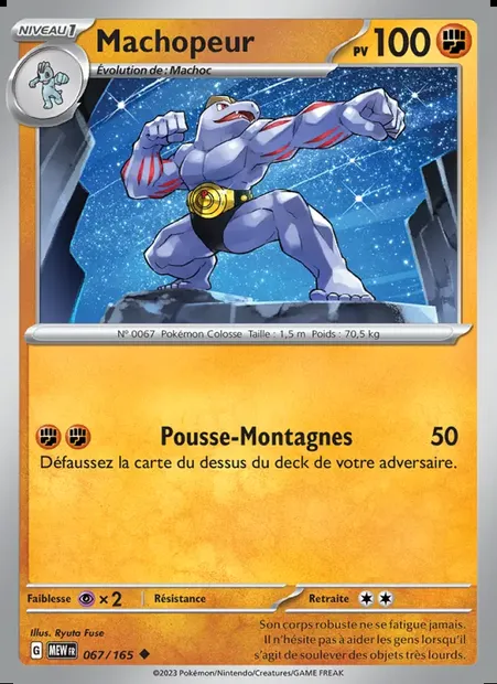 Machopeur, carte Pokémon MEW 067 — extension 151