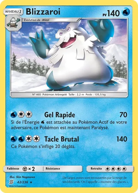 Blizzaroi, carte Pokémon UNM 42 — extension Harmonie des Esprits
