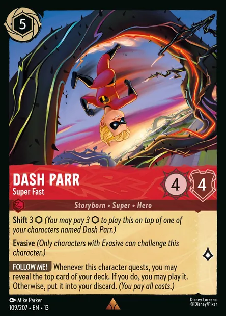 Dash Parr - Super Fast, Disney Lorcana card CH13-109 — Attack of the Vine! set