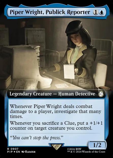Piper Wright, journaliste de Publick, carte Magic PIP 907 — extension Fallout