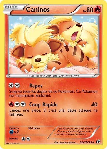 Caninos, carte Pokémon LTR RC4 — extension Legendary Treasures