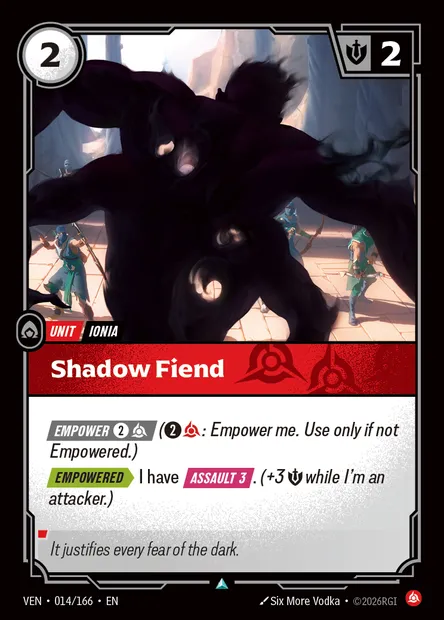 Shadow Fiend, Riftbound card VEN 014 — Vendetta set