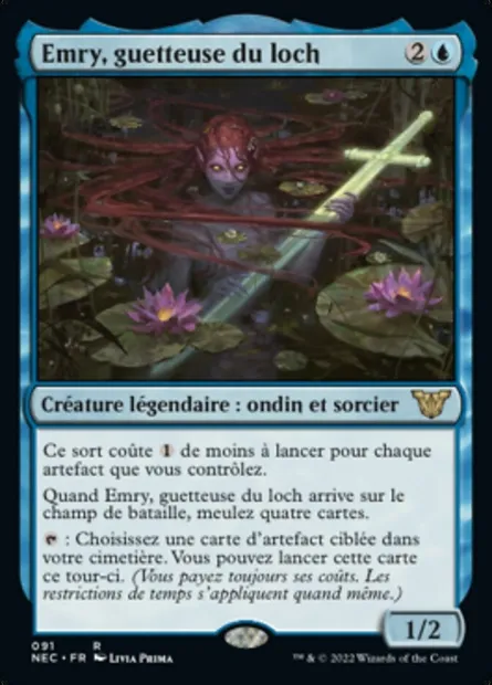 Emry, guetteuse du loch, carte Magic NEC 91 — extension Neon Dynasty Commander
