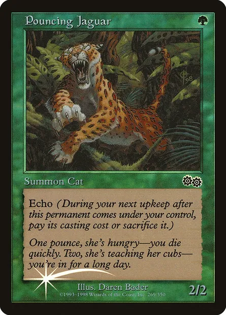 Jaguar bondissant, carte Magic PAL99 2 — extension Arena League 1999