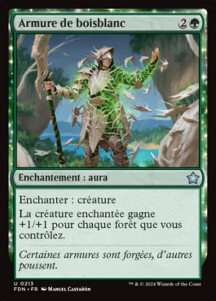 Armure de boisblanc, carte Magic FDN 213 — extension Foundations