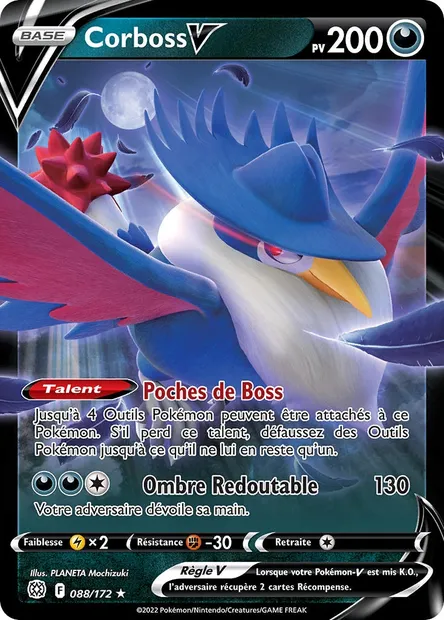 Corboss V, carte Pokémon BRS 088 — extension Stars Étincelantes