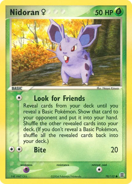 Nidoran♀, Pokémon card RG 70 — FireRed & LeafGreen set