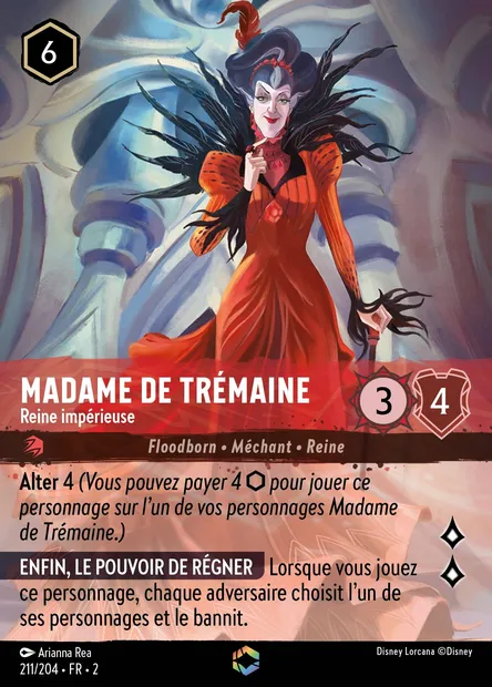 Madame de Trémaine - Reine impérieuse, carte Disney Lorcana CH2-211 — extension L'Ascension des Floodborn