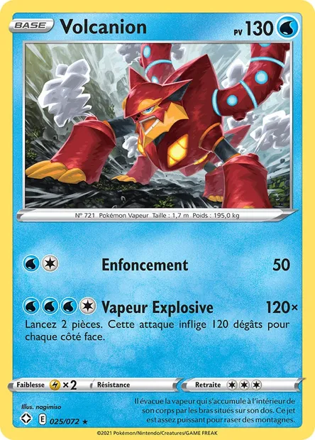 Volcanion, carte Pokémon SHF 25 — extension Destinées Radieuses
