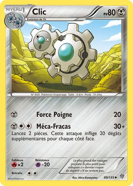 Clic, carte Pokémon PLS 89 — extension Tempète Plasma