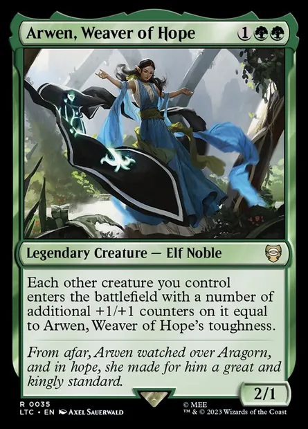 Arwen, Weaver of Hope, Magic card LTC 35 — Tales of Middle-earth Commander set