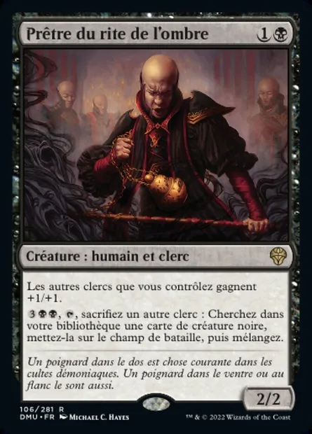 Prêtre du rite de l'ombre, carte Magic DMU 106 — extension Dominaria Uni