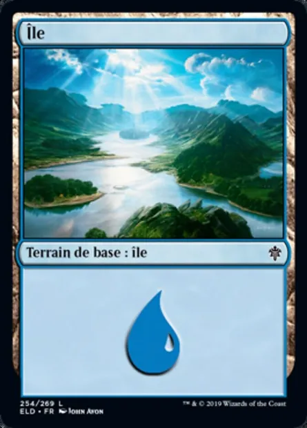 Île, carte Magic ELD 254 — extension Throne of Eldraine