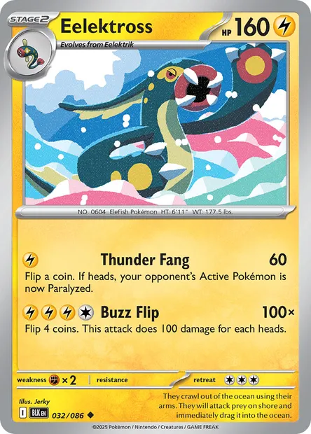 Eelektross, Pokémon card BLK 032 — Black Bolt set