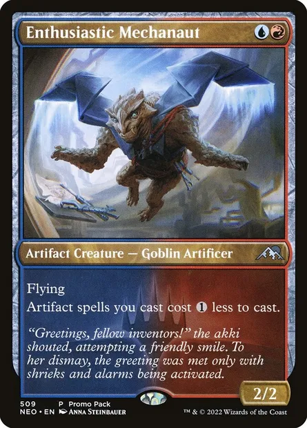 Enthusiastic Mechanaut, Magic card NEO 509 — Kamigawa: Neon Dynasty set