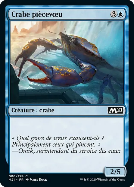 Crabe piècevœu, carte Magic M21 86 — extension Core Set 2021