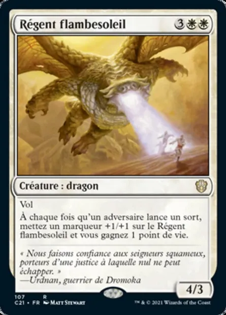 Régent flambesoleil, carte Magic C21 107 — extension Commander 2021