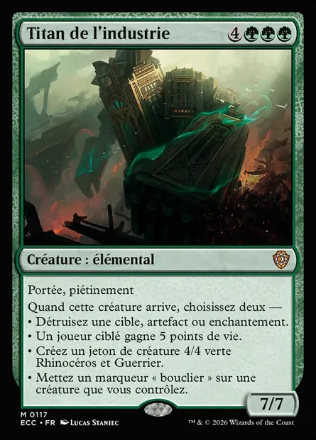 Titan de l'industrie, carte Magic ECC 117 — extension Lorwyn Eclipsed Commander