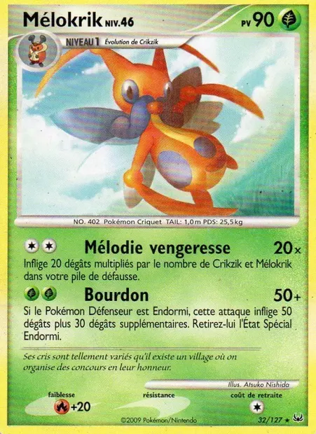 Mélokrik, carte Pokémon PL 32 — extension Platine