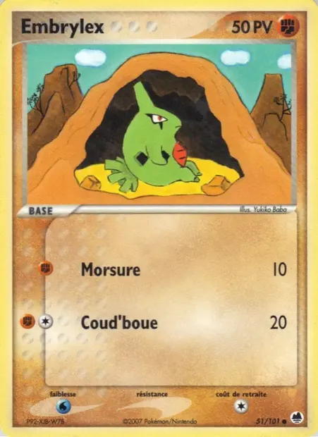 Embrylex, carte Pokémon DF 51 — extension EX Île des Dragons