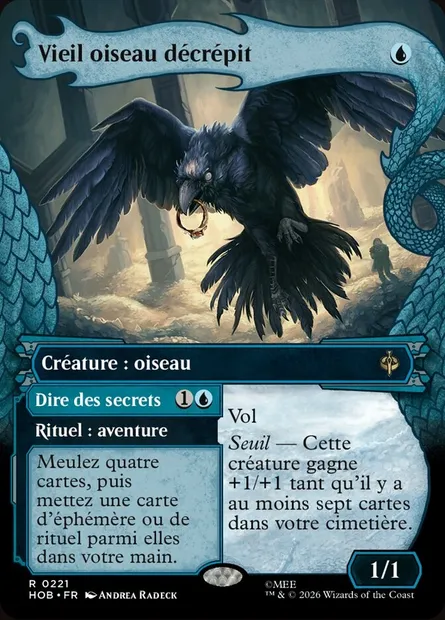 Vieil oiseau décrépit // Speak Secrets, carte Magic HOB 221 — extension The Hobbit