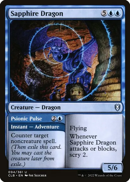 Sapphire Dragon // Psionic Pulse, Magic card CLB 94 — Commander Legends: Battle for Baldur's Gate set