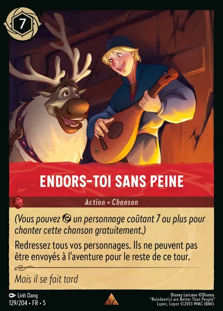Endors-toi sans peine, carte Disney Lorcana CH5-129 — extension Ciel Scintillant